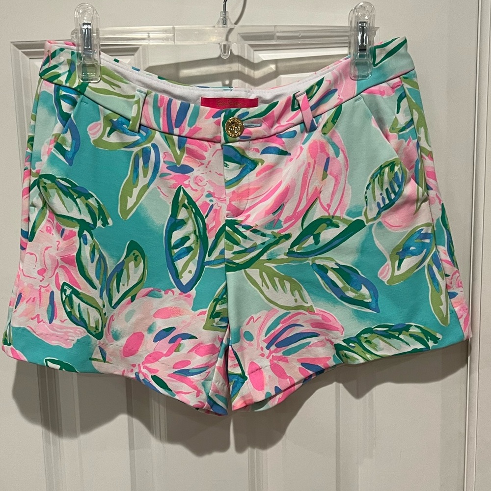 Lilly Pulitzer Multi Totally Blossom Callahan Knit Shorts Sz 6